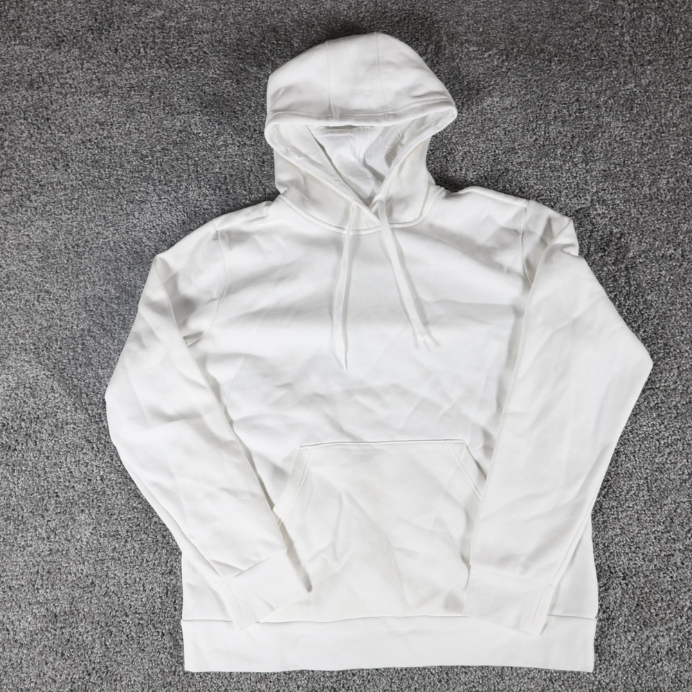 Adidas Women's XL White Pullover Hoodie Sweatshirt Athletic Minimalist